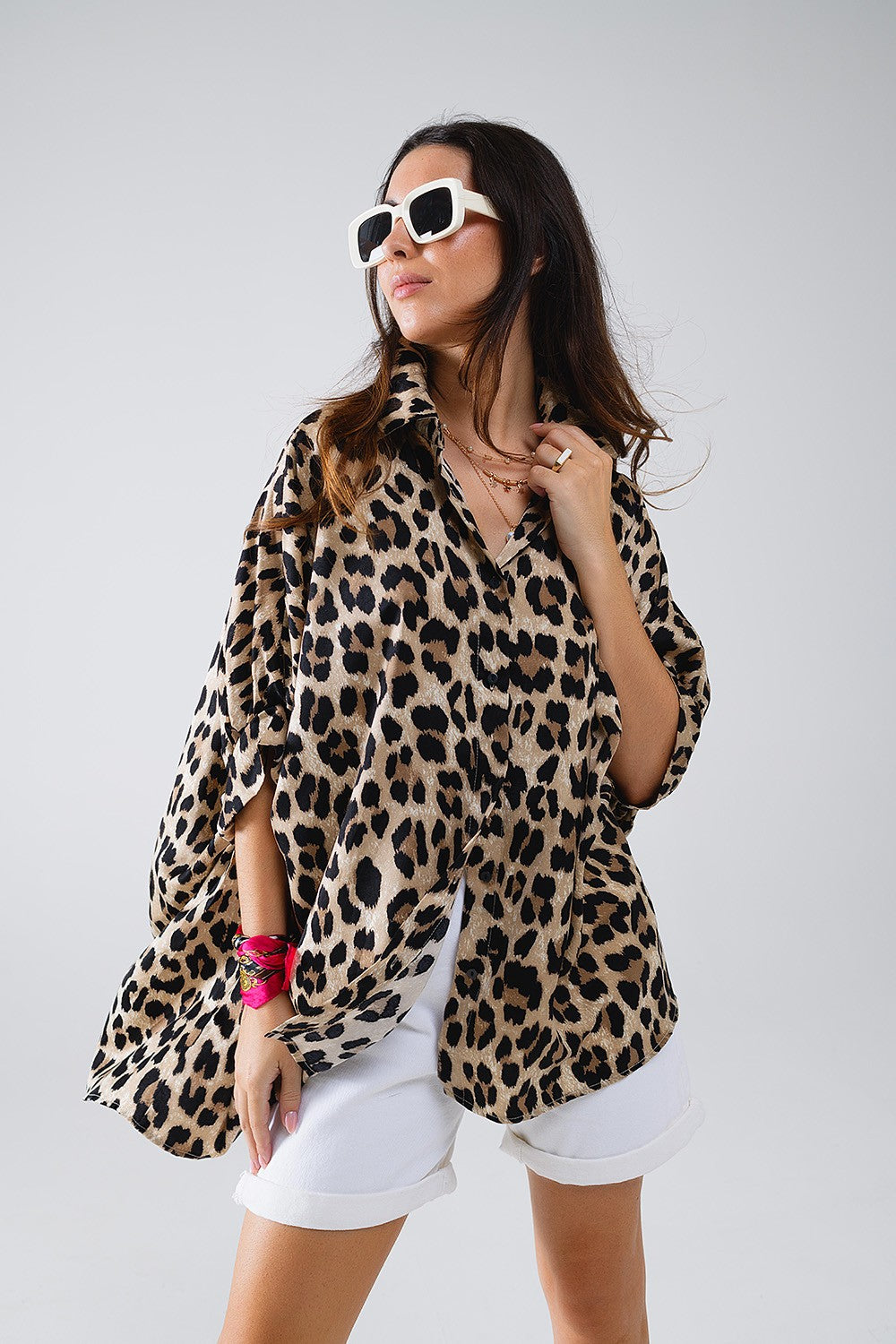 LEOPARD PRINT OVERSIZE SHIRT