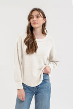 Load image into Gallery viewer, Drop Shoulder Long Sleeve Sweater Knit T
