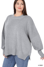 Load image into Gallery viewer, PLUS SIDE SLIT OVERSIZED SWEATER
