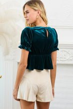 Load image into Gallery viewer, SWEETHEART NECKLINE VELVET CROPPED TOP
