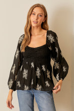 Load image into Gallery viewer, EMBROIDERED SMOCKED BLOUSE
