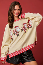 Load image into Gallery viewer, Corduroy Sequin Ice Skaing Santa Sweatshirt
