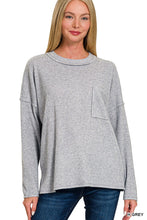 Load image into Gallery viewer, RIBBED BRUSHED MELANGE HACCI SWEATER WIT
