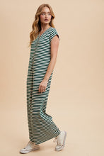 Load image into Gallery viewer, Stripe Wide Leg Button Down Jumpsuit
