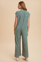 Load image into Gallery viewer, Stripe Wide Leg Button Down Jumpsuit
