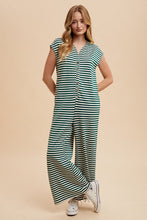 Load image into Gallery viewer, Stripe Wide Leg Button Down Jumpsuit
