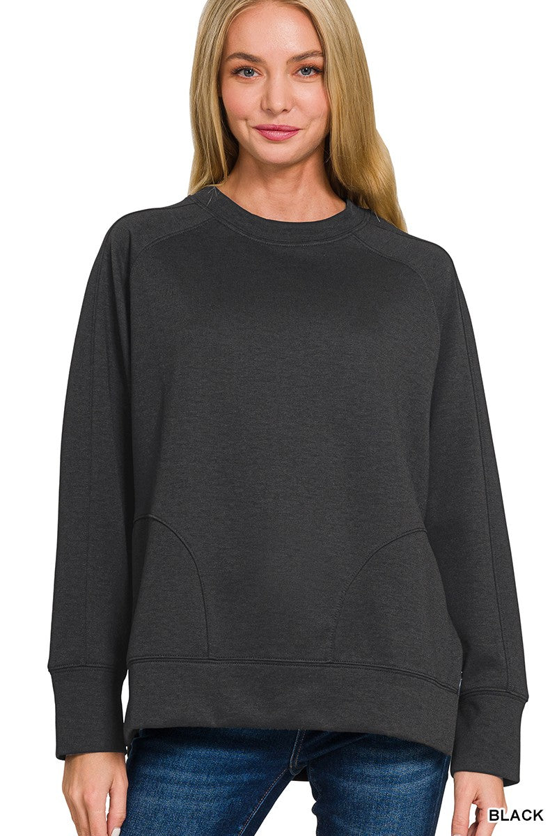 SCUBA ROUND NECK PULLOVER WITH SIDE SLIT