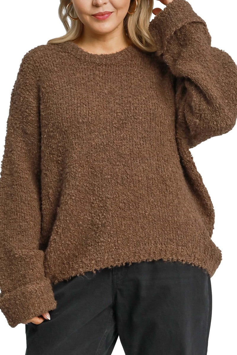 PLUS Fluffy Boucle Pullover Knit