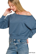 Load image into Gallery viewer, Scuba Cropped Boat Neck Pullover

