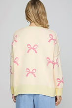 Load image into Gallery viewer, LONG SLEEVE BOW PATTERN SWEATER TOP
