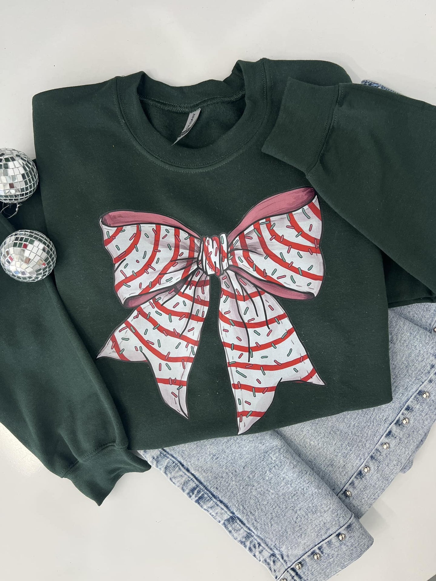 Christmas Cake Bow Sweatshirt