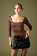 Load image into Gallery viewer, Seamless Square Neck Long Sleeve Knit Bodysuit
