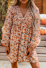 Load image into Gallery viewer, Floral Smocked V Neck Bubble Sleeve Baby
