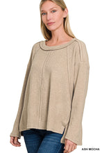 Load image into Gallery viewer, BRUSHED HACCI EXPOSED SEAM HI LOW SWEATER
