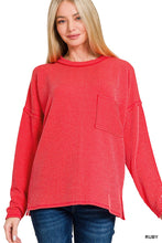 Load image into Gallery viewer, CORDED RIB LONG SLEEVE DROP SHOULDER TOP
