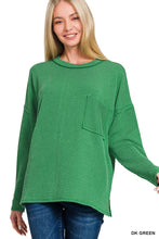 Load image into Gallery viewer, CORDED RIB LONG SLEEVE DROP SHOULDER TOP
