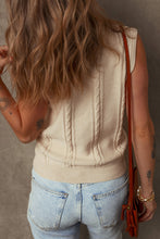 Load image into Gallery viewer, Embroidered Floral Cable Knit Vest Top
