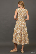 Load image into Gallery viewer, Abstract Print Midi Dress with Pintuck Dress
