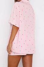 Load image into Gallery viewer, Stripes and Heart Printed Pajama Set
