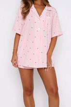 Load image into Gallery viewer, Stripes and Heart Printed Pajama Set
