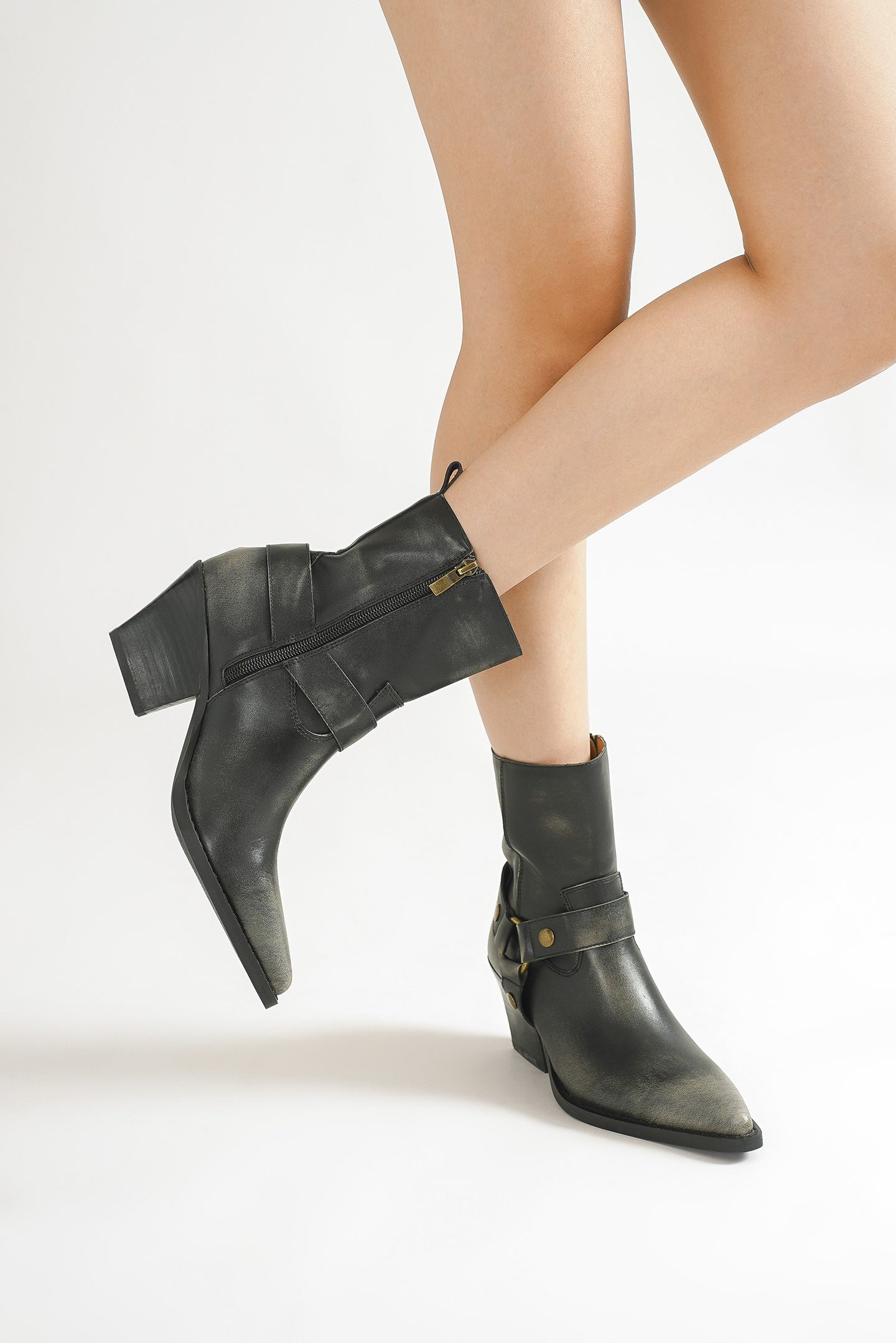 Heel Booties With Buckle