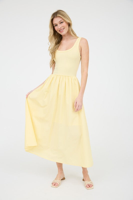 KNIT TANK BODICE A LINE MAXI
