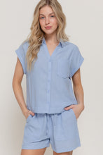Load image into Gallery viewer, Shirt &amp; Shorts Linen Effect Set
