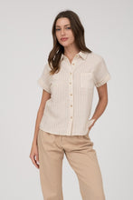 Load image into Gallery viewer, Short Sleeve Striped Button Up Shirt
