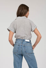 Load image into Gallery viewer, Short Sleeve Striped Button Up Shirt
