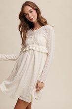 Load image into Gallery viewer, Delicate Lace Long-Sleeve Mini Dress
