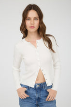 Load image into Gallery viewer, Snap Button Down Round Neck Knit Cardiga
