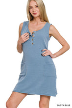 Load image into Gallery viewer, CORDED RIB SLEEVELESS TANK MINI DRESS W/
