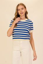 Load image into Gallery viewer, Stripe Short Sleeve Sweater
