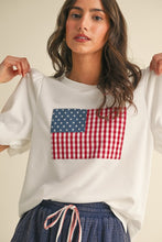 Load image into Gallery viewer, American Flag Patch Balloon Sleeve Knit
