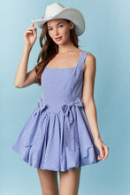 Load image into Gallery viewer, Gingham Front Bow Detail Bubble Hem Mini

