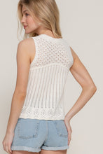 Load image into Gallery viewer, Sleeveless Crochet Spring Sweater
