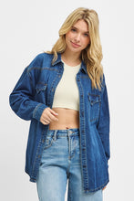 Load image into Gallery viewer, Western Yoke Style Relaxed Fit Denim Shirt
