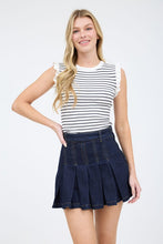 Load image into Gallery viewer, Stripe Ruffle Trim Sleeveless Pullover S
