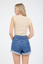Load image into Gallery viewer, Stripe Ruffle Trim Sleeveless Pullover S
