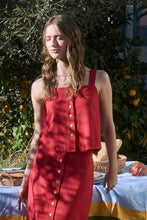 Load image into Gallery viewer, Button Down Square Neck Sleeveless Linen
