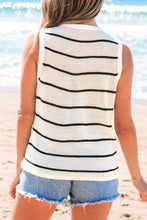 Load image into Gallery viewer, Stripe Buttoned V Neck Slim Fit Sweater
