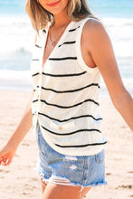 Load image into Gallery viewer, Stripe Buttoned V Neck Slim Fit Sweater
