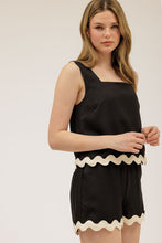 Load image into Gallery viewer, Contrast Wavy Hem Sleeveless Top &amp; Short
