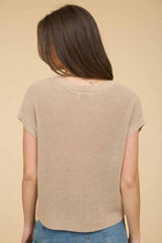 Load image into Gallery viewer, Crew Neck Short Sleeve Crochet Knit Pull
