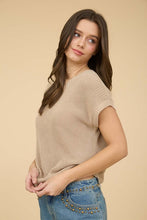 Load image into Gallery viewer, Crew Neck Short Sleeve Crochet Knit Pull
