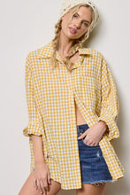 Load image into Gallery viewer, Oversized Gingham Button Down Shirt
