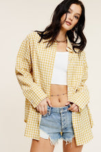 Load image into Gallery viewer, Gingham Print Oversized Button-down Shir
