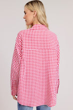 Load image into Gallery viewer, Gingham Print Oversized Button-down Shir
