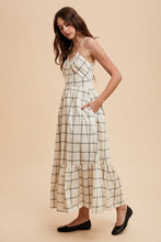 Load image into Gallery viewer, Cotton Grid Print Maxi Dress

