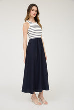 Load image into Gallery viewer, Stripe Tank Sleeveless Mixed Media Midi
